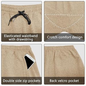 กางเกงลำลองขาสั้นกางเกงวิ่งออกกำลังกายผ้าฝ้ายขนแกะ100% - Product Image 3