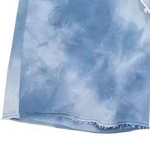 Shorts d'été en laine pour hommes, haute qualité, vente en gros, logo personnalisé, imprimé tie-dye effet nuage, motif uni, maille respirante, tenue décontractée et de sport - Product Image 5