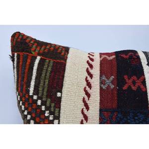 Almohada de retazos de lana a rayas Vintage roja, cojín bohemio de lujo de 16x36 pulgadas para ropa de cama, cojín decorativo tejido suave - Product Image 2