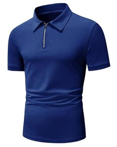 100% algodón Color sólido media manga Polo cuello camiseta para hombres con logotipo personalizado - Product Image 3