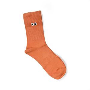Custom <b>Funny</b> Eyes Embroidered Crew <b>Socks</b> Cotton <b>Sock</b> Casual <b>Men</b> Footwear Bulk Order Wholesale Vietnam Manufacture - Product Image 2