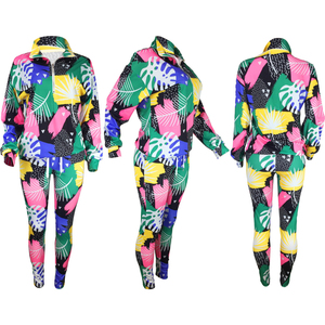 Meilleure vente Nouveau design Survêtement imprimé de haute qualité 100% coton Ensembles de survêtements sublimés deux pièces pour femmes Respirant OEM - Product Image 5