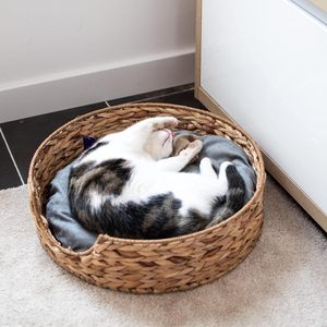 ที่นอนสัตว์เลี้ยงทำจากผักตบชวาสำหรับแมวและสุนัข  ตะกร้าสาน  อุปกรณ์สำหรับสัตว์เลี้ยงจากผู้ผลิตทั่วโลก - Product Image 4