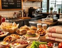 Papier parchemin personnalisé à motif de marque pour l'emballage alimentaire, feuilles absorbantes et résistantes à la graisse pour l'emballage des burgers