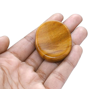 Feng Shui & Fairy Style Pulido Crystal Thumb Yellow jaspe Piedra preciosa curativa semipreciosa para Palm Worry Crystal Stone - Product Image 4