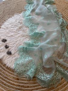 Belle soie d'organza avec des paillettes travail Saree femme fabricant de mode et fournisseur de Surat au taux le plus bas - Product Image 4