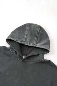 Nuevas sudaderas con capucha de lavado ácido para mujer, Sudadera con capucha de manga larga de algodón 100% de peso pesado de gran tamaño con hombros Caídos para ropa informal - Product Image 2