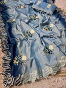 Designer Chinon avec Gota Patti Work Saree Femme Fabricant et fournisseur de mode de Surat au taux le plus bas - Product Image 4