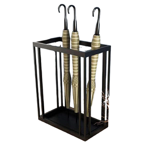 Support de rangement parapluie en métal noir enduit de poudre avec finition élégante pour organiser les vêtements de pluie dans la décoration intérieure de la maison - Product Image 6