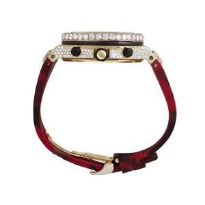 นาฬิกาควอตซ์ประดับเพชรสีขาวเต็มรูปแบบพรีเมี่ยม VVS Moissanite เครื่องประดับหรูหราปรับแต่งได้ตามต้องการการรับรองจากกระจกฮิปฮอป - Product Image 5