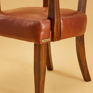 Premium Luxury Contemporary Antique Ball <b>Chair</b> Genuine <b>Leather</b> Low Seating for Living Room Bedroom Bar Durable Metal - Product Image 2