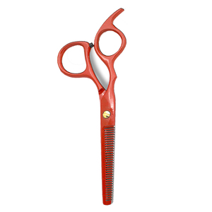 กรรไกรซอยบางสีแดงกรรไกรตัดผมสไตล์ช่างตัดผมพร้อมสกรูแฟนซี - Product Image 5