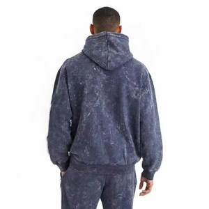 Men's Acid Wash <b>Tie</b>-<b>Dye</b> Printed 100% Bamboo Fiber Fleece-Lined Lightweight Winter Tracksuit with Zipper Fly - Product Image 6