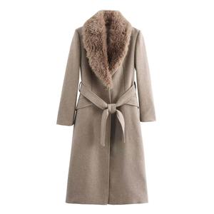 Femmes 2025 Été Hiver Nouvelle Mode Canvas Woven Quilted Hooded Collar Coat Vintage Long Sleeve Outerwear - Product Image 2