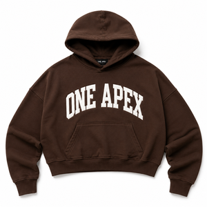 Sweat-shirt à capuche surdimensionné en coton marron chocolat personnalisé pour homme, pull épais streetwear brodé ONEAPEX OEM - Product Image 5