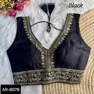 Chemisier à col en V profond de style Bollywood pour fête Georgette Saree Nouveau motif et chemisier traditionnel de style Dori - Product Image 5