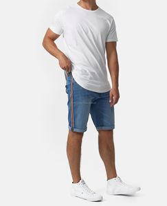 กางเกงยีนส์ขาสั้นผ้าคอตตอนสำหรับผู้ชายกางเกงขาสั้นผ้ายีนส์สำหรับใส่อยู่บ้านกางเกงยีนส์ทรงสกินนี่ระบายอากาศได้ดี - Product Image 3