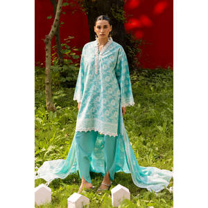 ชุดสูทผ้าลินินพิมพ์ลายเคลือบเงา 3 ชิ้นสำหรับผู้หญิง พร้อมลูกไม้และผ้าคลุมไหล่ รุ่น CL-52437 - Product Image 2