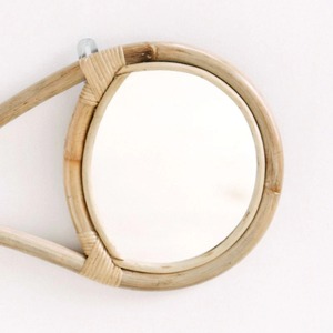 Modern Design Round Fish-Shaped Rattan <b>Mirror</b> Unique Art Wall Hanging for Home Children's Room - Product Image 3