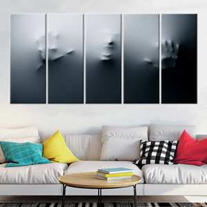 Tableau sur toile imprimé moderne : Décoration murale de bureau « Homme grisonnant gris », 5P : Prêt à accrocher - Product Image 1