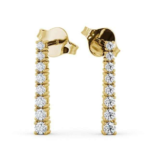 Pendientes de Diamantes Cultivados en Laboratorio, Certificados, Redondos, de Oro Sólido de 14K, con Barra Recta, para Mujer, Joyería Fina al por Mayor - Product Image 1