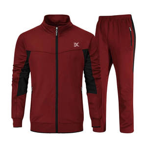 Vente en gros Respirant Zipper Survêtement 2 Pièces Hommes Gym Jogging Sweat Sports d'Hiver Survêtements Survêtement Blanc - Product Image 1