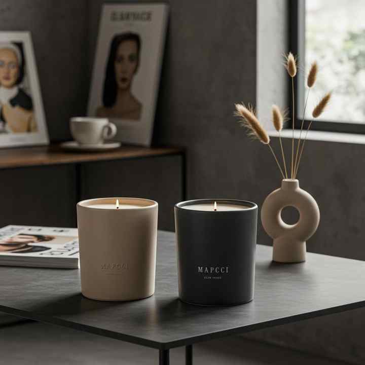 Made in Korea Unique Round Bottom Shape Matt Macaron Color Luxury Soy Wax Scented Candle Manufacturer Custom Size Design