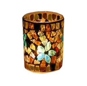 Wholesale <b>Customized</b> <b>Painting</b> Gold Metal and Glass Stand Candle Holder for Christmas Gift Home Decoration - Product Image 1