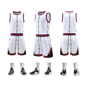 Conjunto de Camiseta de Baloncesto Sublimada Personalizada, Sin Mangas, Cuello Redondo, Estampado Geométrico, Absorbe la Humedad, Unisex para Adultos, Todas las Temporadas - Product Image 2