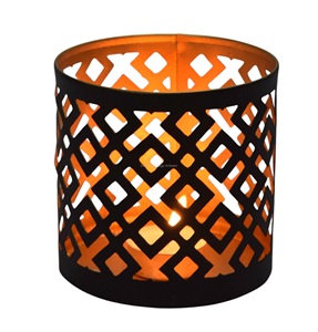 Small Metal <b>Tea</b> <b>Light</b> Holder Black Gold Flower Design Perforated Home Decor Handmade IHA Model IHACA355 Valentine's Christmas - Product Image 6