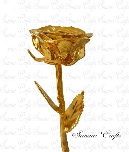 SANAAR CRAFTS Hot Selling 2024 Beautiful Design 24k Gold Plated High Quality Natural Rose Box - Product Image 5