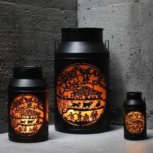 Metal <b>Set</b> of 3 Stainless Steel <b>Candle</b> Holder Lantern Decorative Lantern for Home Decor - Product Image 2