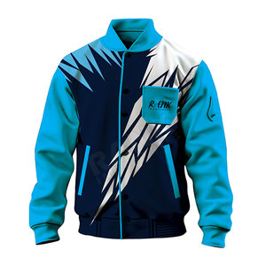 Wholesale Customized Design Printing Stand Collar Front Logo <b>Fleece</b> Breathable Eco-Friendly Letterman Winter <b>Jacket</b> Streetwear - Product Image 1