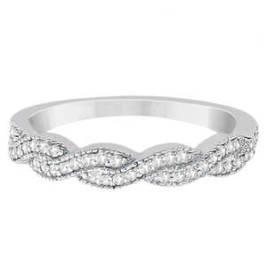 18K White Gold Diamond Infinity Semi-Eternity Wedding <b>Band</b> 0.30ct Diamond <b>Rings</b> - Product Image 1