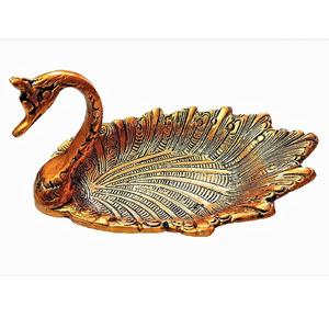 Plateau décoratif en métal design paon plateau de service carré en laiton avec plateau de service d'affichage de pièce maîtresse de conception artisanale - Product Image 2