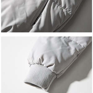 Vente en gros 2024 nouveauté veste d'hiver en duvet de canard pour hommes bombardier à capuche brillant avec fermeture à glissière coupe ample traitement brut - Product Image 5