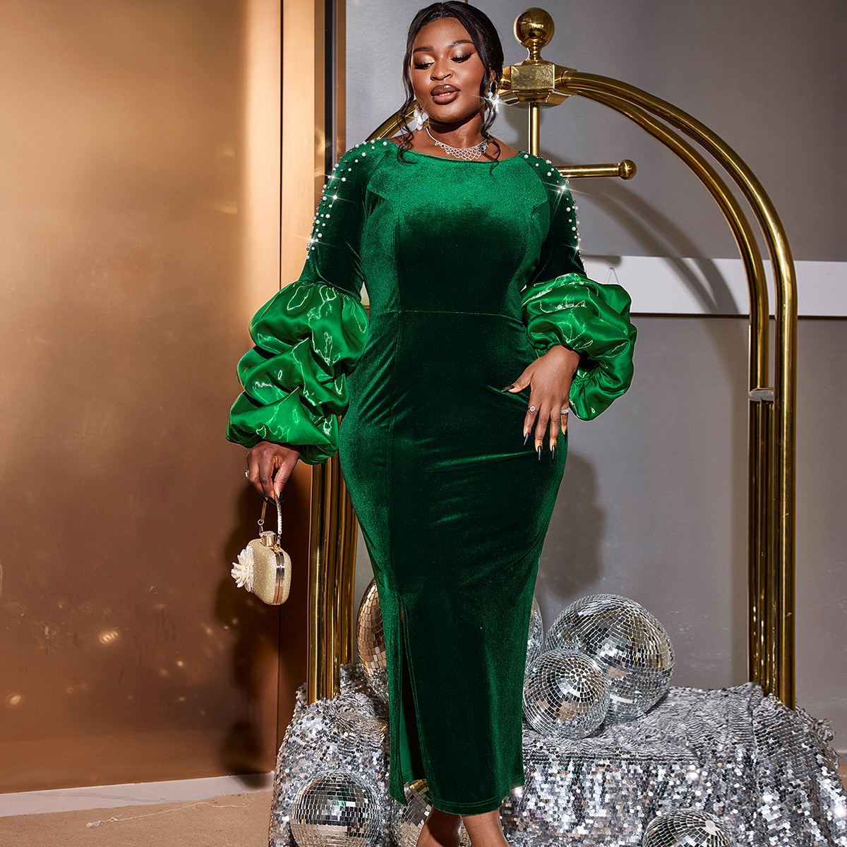 Christmas Dress Long Green Velvet Dress Uk Tilda Velvet Midi Dress-Botanical  Garden Boden UK
