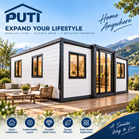 Villa préfabriquée de luxe à installation rapide, structure en acier, petite maison, solution de logement complète avec cuisine et salle de bain pour complexe hôtelier en pleine nature