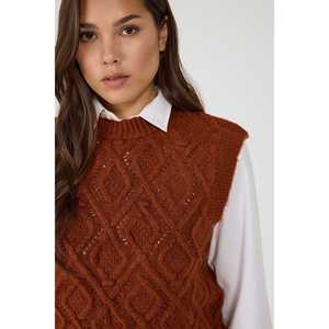 Suéter Casual Tejido a Crochet 100% Acrílico con Patrón Geométrico, Cuello Redondo sin Mangas - Product Image 2