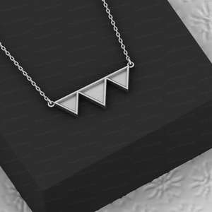 925 plata esterlina Tringle forma Collet Cup en blanco Semi montaje encanto colgante collar ajuste resina y cenizas trabajo Joyería encontrar - Product Image 2