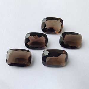 Piedras preciosas calibradas al por mayor con corte facetado y forma de cojín de cuarzo ahumado natural de calidad AAA +, todos los tamaños disponibles - Product Image 3
