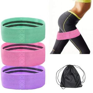 Bandas de resistencia de tela personalizadas Bandas de entrenamiento de glúteos de cadera antideslizantes, juego de bucle de ejercicio de fitness OEM con bolsa de transporte Fábrica al por mayor - Product Image 5
