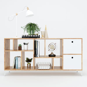 <b>Modern</b> Rubber Wood Decorative <b>Shelf</b> 150x30x72cm KTB68064 - Product Image 2