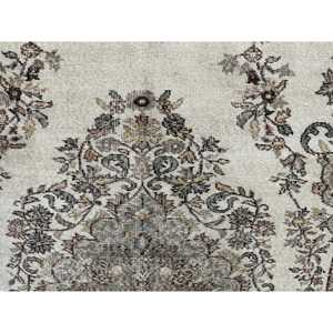 Vintage Turkish Rug, 5.4x8.6 ft Rug, <b>Brown</b> Gray Plants & trees <b>Wool</b> Rug - Product Image 5