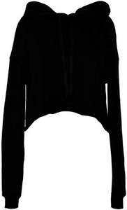 Sweat à capuche court lourd par Boomletcorp Down Shoulder Boxy Fit avec motif imprimé teint uni pour l'hiver - Product Image 4