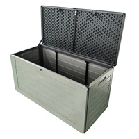 Boîtes de rangement VERTAK 270L 71 gallons, bacs extérieurs extra larges en PP et acier, capacité 200 kg, pour jardin, camping, outils, terrasse, coussins, tente
