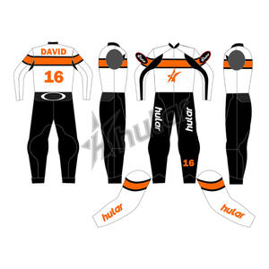 Traje de arrastre de carreras de motos azul y negro invierno/verano 1 pieza a prueba de viento cuero impreso equipo de carreras de motos - Product Image 5