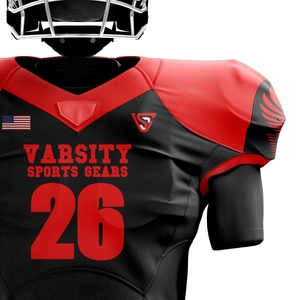 Uniforme de fútbol americano para hombres, pantalones de Jersey rojos y negros personalizados, ropa deportiva de equipo sublimada de alta calidad, equipo de entrenamiento duradero - Product Image 4