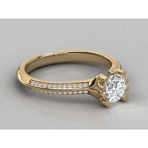 Anillo Clásico de Oro Amarillo de 14K para Mujer con Diamante Cultivado en Laboratorio, Corte Geométrico, Anillo de Compromiso/Placer, Joyería Fina con Certificación IGI - Product Image 4