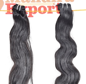 100% naturel brut cuticule aligné indien vierge tissage crépus Bodywave noir faisceaux Temple Extensions de cheveux humains - Product Image 6